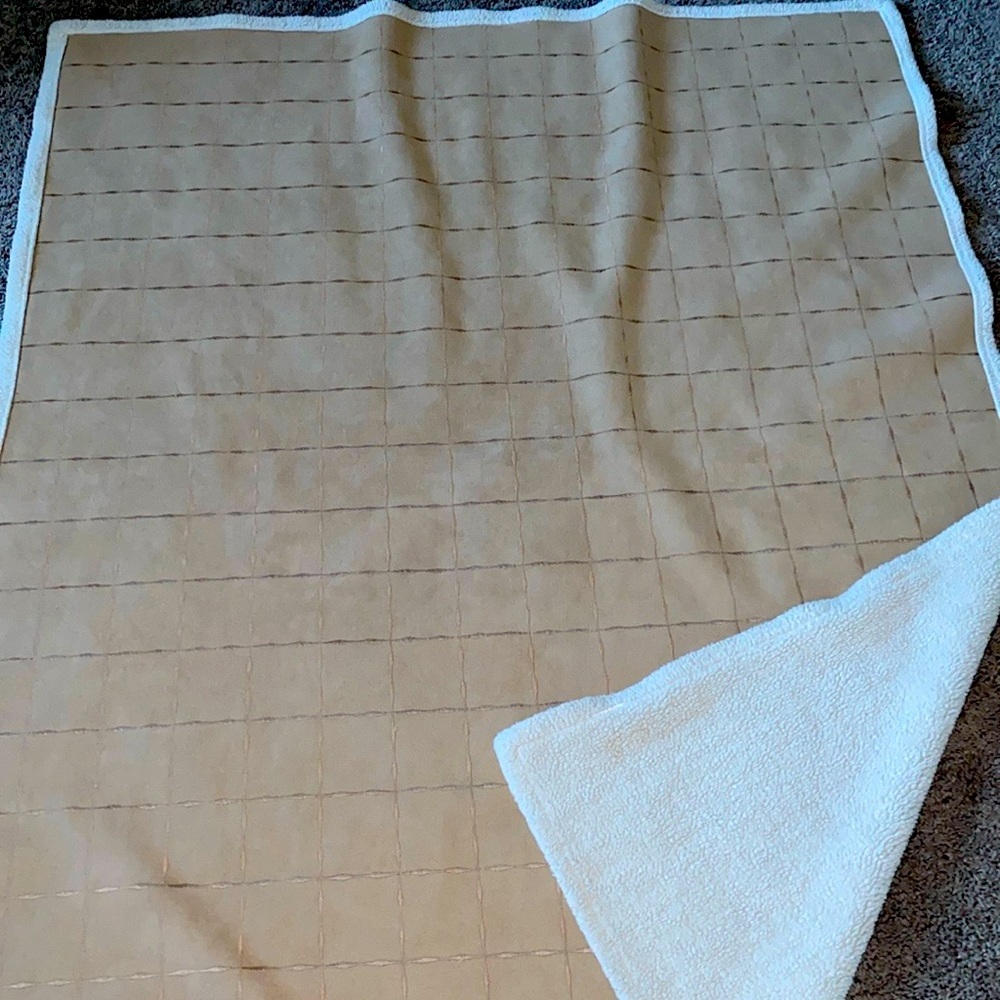 Gorgeous Suede Blanket Throw with Champagne Patch Throw Blanket